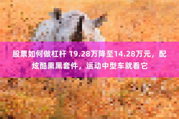 股票如何做杠杆 19.28万降至14.28万元，配炫酷熏黑套件，运动中型车就看它