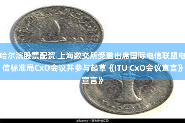 哈尔滨股票配资 上海数交所受邀出席国际电信联盟电信标准局CxO会议并参与起草《ITU CxO会议宣言》